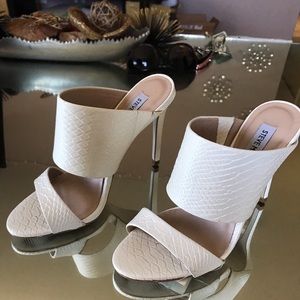 White Steve Madden heels